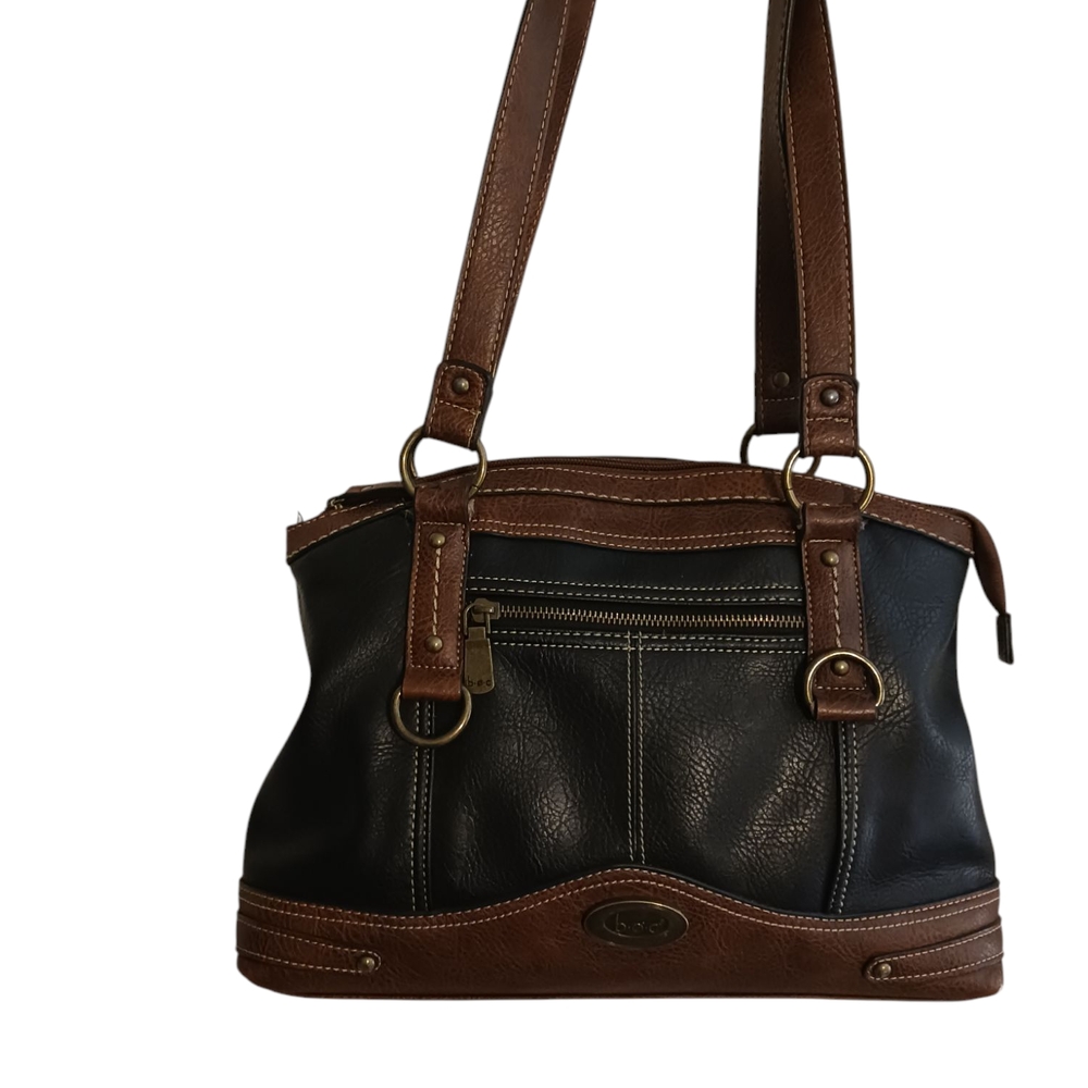 Brown and Black Leather Bag